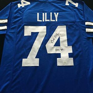 Bob Lilly Signed Autographed Blue Football Jersey with JSA COA - Dallas Cowboys Great - Size XL