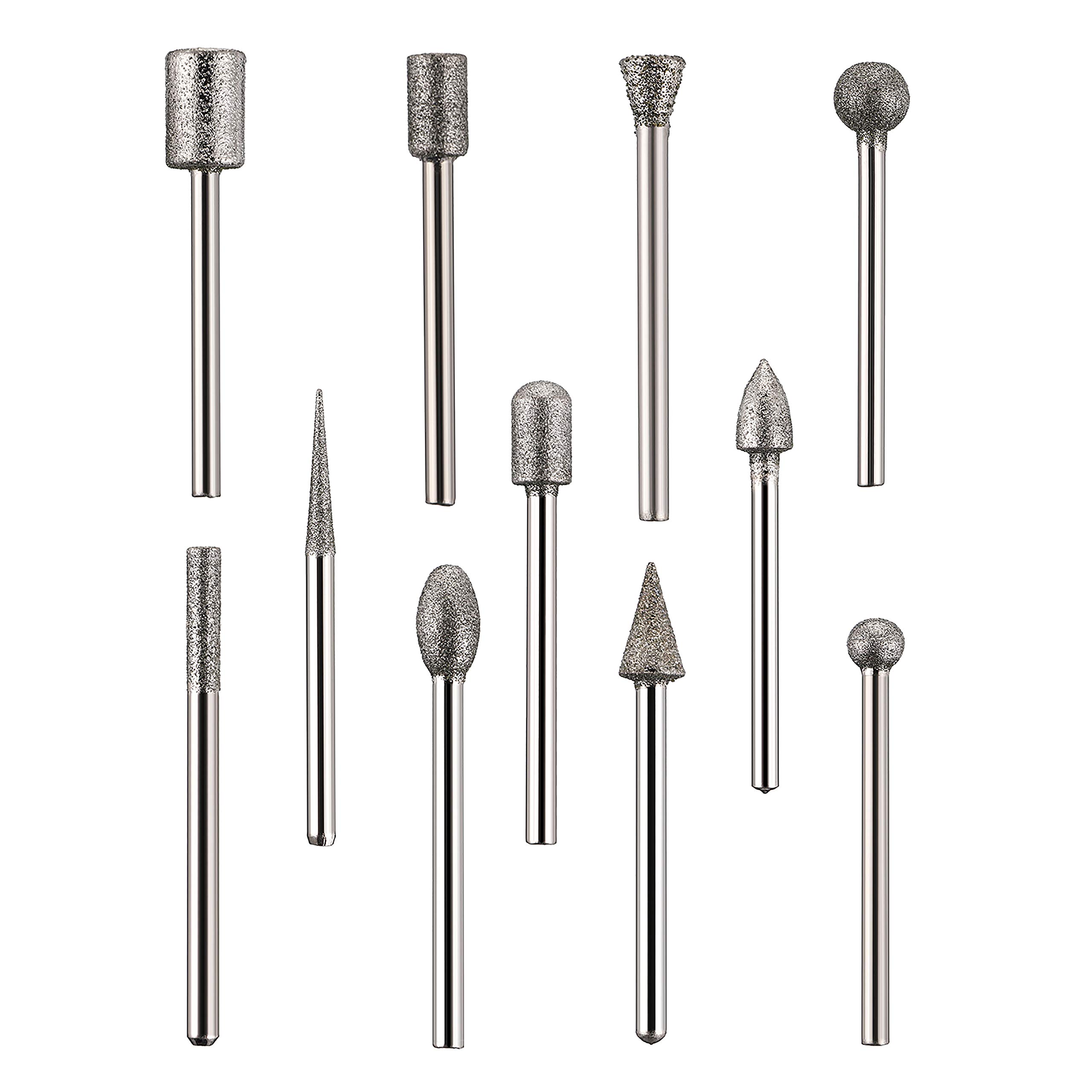 Cedilis 43-Pack Stone Carving Set - 26 Diamond Burr Bits, 10 Impeller, 4 Diamond Cutting Wheel, Polishing Rotary Tools for Stone, Rocks, Jewelry, Glass, Ceramics Rotary Tools