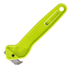 pacific handy cutter ezr concealed blade safety cutter with replaceable blade and tape splitter, safe and efficient cutting for stretch wrap, cardboard, tape, zip ties, plastic straps, and more.