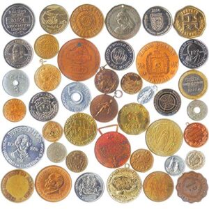20 pcs mix of exonumia: tokens, medals, souvenir medallions, elongated coins...