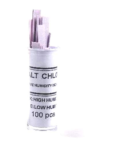 Cobalt Chloride Moisture and Humidity Detection Test Paper Vial of 100 Strips