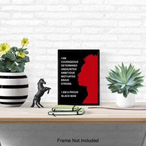 Proud Black Man Poster - 8x10 African American Motivational Wall Art - Black Wall Art - Black Pride Room Decor - Gift for Men, Boys, Teens Bedroom, Classroom, Living Room, Home, Apartment, Dorm