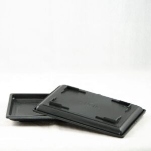 sala garden 2 rectangular black plastic humidity drip tray for bonsai tree vg #pkr08