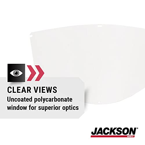 Jackson Safety MAXVIEW Replacement Window for Premium Face Shield, Uncoated Polycarbonate, Clear Mask, 14214