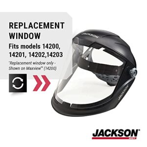 Jackson Safety MAXVIEW Replacement Window for Premium Face Shield, Uncoated Polycarbonate, Clear Mask, 14214