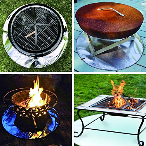 Fire Pit Mat 24 Inch, Upgrade 3 Layer Thicker Wood Stone Concrete Composite Deck Patio Lawn Porch Mat Protector Round Fireproof Pad Under Fire Pit BBQ Grill Smoker Chimenea Indoor Outside (15 INCH)