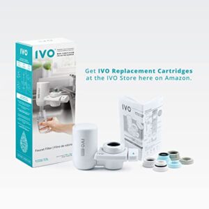 IVO Tap Water Filter System for Standard Faucets – 4-Stages with NSF-Approved Microfiltration Technology – Removes Chlorine, Rust, Sediments and Microscopic Contaminants – Retains Healthy Minerals