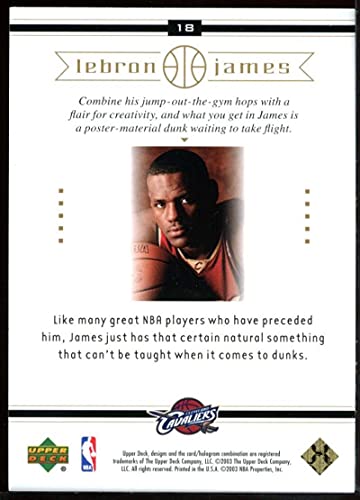 2003 Upper Deck #18 A Natural Lebron James Rookie Card - Ships in a brand new Holder