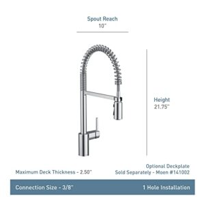 Moen Align Brushed Gold One Handle Spring Pulldown Kitchen Faucet, Farmhouse Style High-Arc Kitchen Sink Faucet with Power Boost for a Faster Clean, 5923SRS