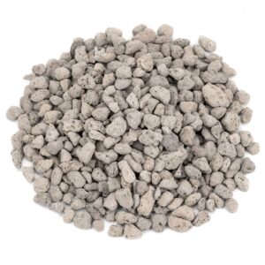 stanbroil light weight white lava rock granules - natural volcanic rocks decorative landscaping stones for outland living bond portable fire pit, gas log set and fireplace - 5 pounds (4/5" - 1-1/5")