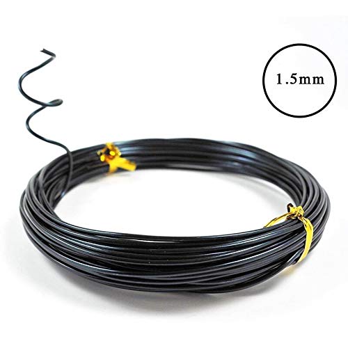 Pumbaa Anodized Aluminum Bonsai Training Wire 5-Size Starter Set-1.0Mm,1.5Mm,2.0Mm,2.5Mm,3.0Mm(147 Feet Total)-Choose Your Color(5 Size - Black