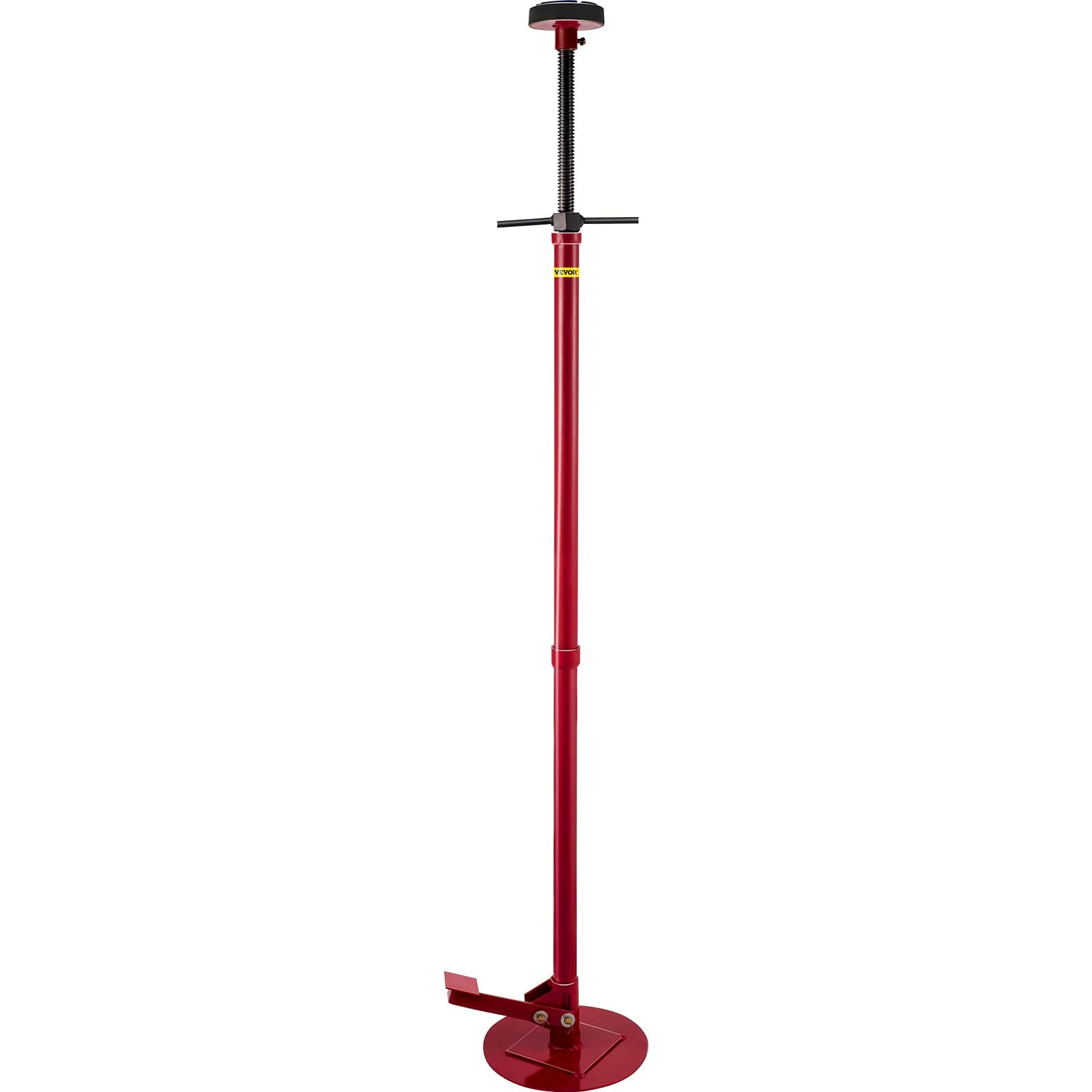 Bestauto Underhoist Stand 3/4 Ton Capacity Pole Jack Heavy Duty Jack Stand Car Support Jack Lifting from 1.5 m to 2.0 m, Round Base, with Pedal, Easy Adjustment, Automotive Support Jack Stand, Red