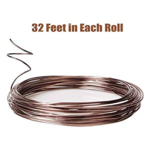 Pumbaa 5rolls Garden Bonsai Training Wire Set Holding Branch Starter Anodized Aluminum 147 Feet Total Easy Bending Plants Flexible Tree - Bronze