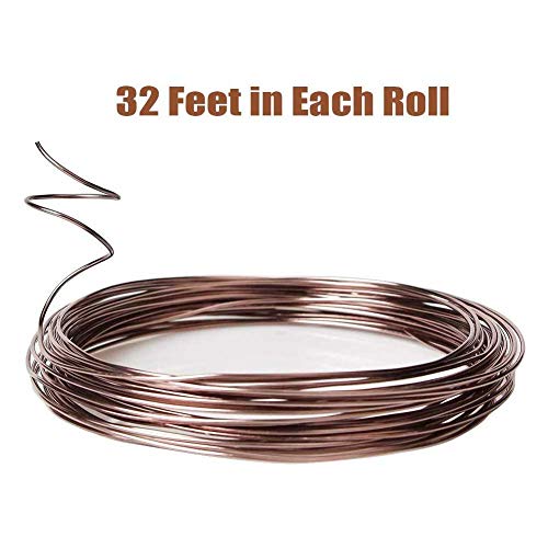 Pumbaa 5rolls Garden Bonsai Training Wire Set Holding Branch Starter Anodized Aluminum 147 Feet Total Easy Bending Plants Flexible Tree - Bronze