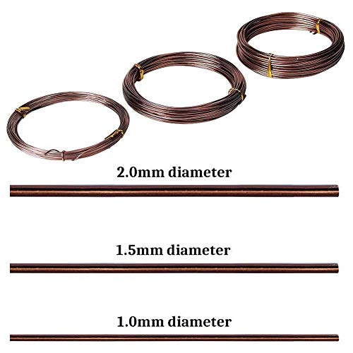 Pumbaa 5rolls Garden Bonsai Training Wire Set Holding Branch Starter Anodized Aluminum 147 Feet Total Easy Bending Plants Flexible Tree - Bronze