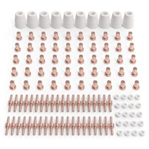 yeswelder 110 pcs plasma cutting consumables fit cut40 50 with plasma cutter torch pt31 lg40