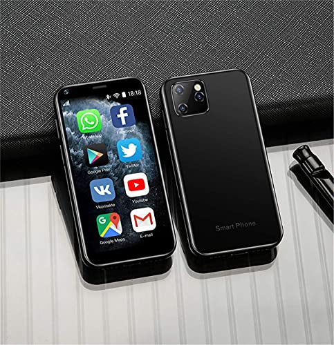 SOYES XS11 3G Mini Smartphone 2.5Inch WiFi GPS China Mobile RAM 1GB ROM 8GB Quad Core Android Cell Phones 3D Glass Slim Body HD Camera Dual Sim Google Play Cute Smartphone (Black)