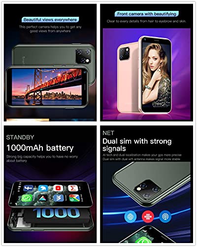 SOYES XS11 3G Mini Smartphone 2.5Inch WiFi GPS China Mobile RAM 1GB ROM 8GB Quad Core Android Cell Phones 3D Glass Slim Body HD Camera Dual Sim Google Play Cute Smartphone (Black)