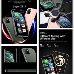 SOYES XS11 3G Mini Smartphone 2.5Inch WiFi GPS China Mobile RAM 1GB ROM 8GB Quad Core Android Cell Phones 3D Glass Slim Body HD Camera Dual Sim Google Play Cute Smartphone (Black)