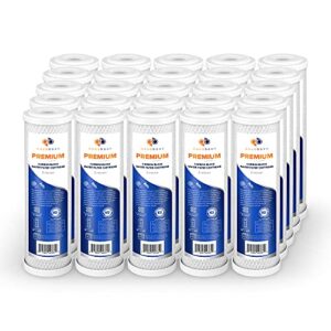 aquaboon 5 micron 10 x 2.5 inch | premium whole house replacement water filter cartridge | coconut shell activated carbon block cto | whirlpool wha2bf5, ispring fc15, culligan hf-360a, 25 pack
