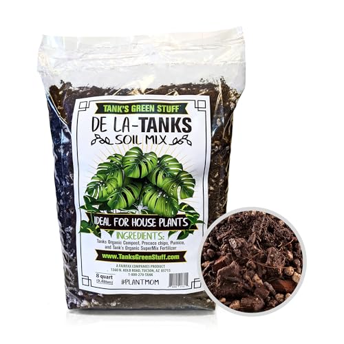 De La Tanks House Plant Mix 8 qt Bag - Premium Indoor Plant Soil Superior Indoor Potting Soil All-Purpose Potting Mix for Houseplants - Potting Soil for Indoor Plants All-Purpose Potting Mix