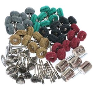 yutnqin 69pcs abrasive wheel buffing polishing wheel wire brushes set for rotary tool accessories,shank 3mm mini brush polishing kit,for power-operated grinders