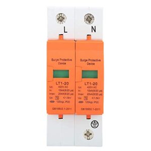 2 pole 1 piece protection device din rail mount protector low voltage device 10-20ka 420v electronic lightning protection