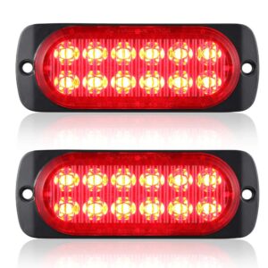 at-haihan pack of 2 aluminum housing red led trailer stop brake turn tail lights, dot compliant waterproof surface mount lighting for truck tractor jeep rv