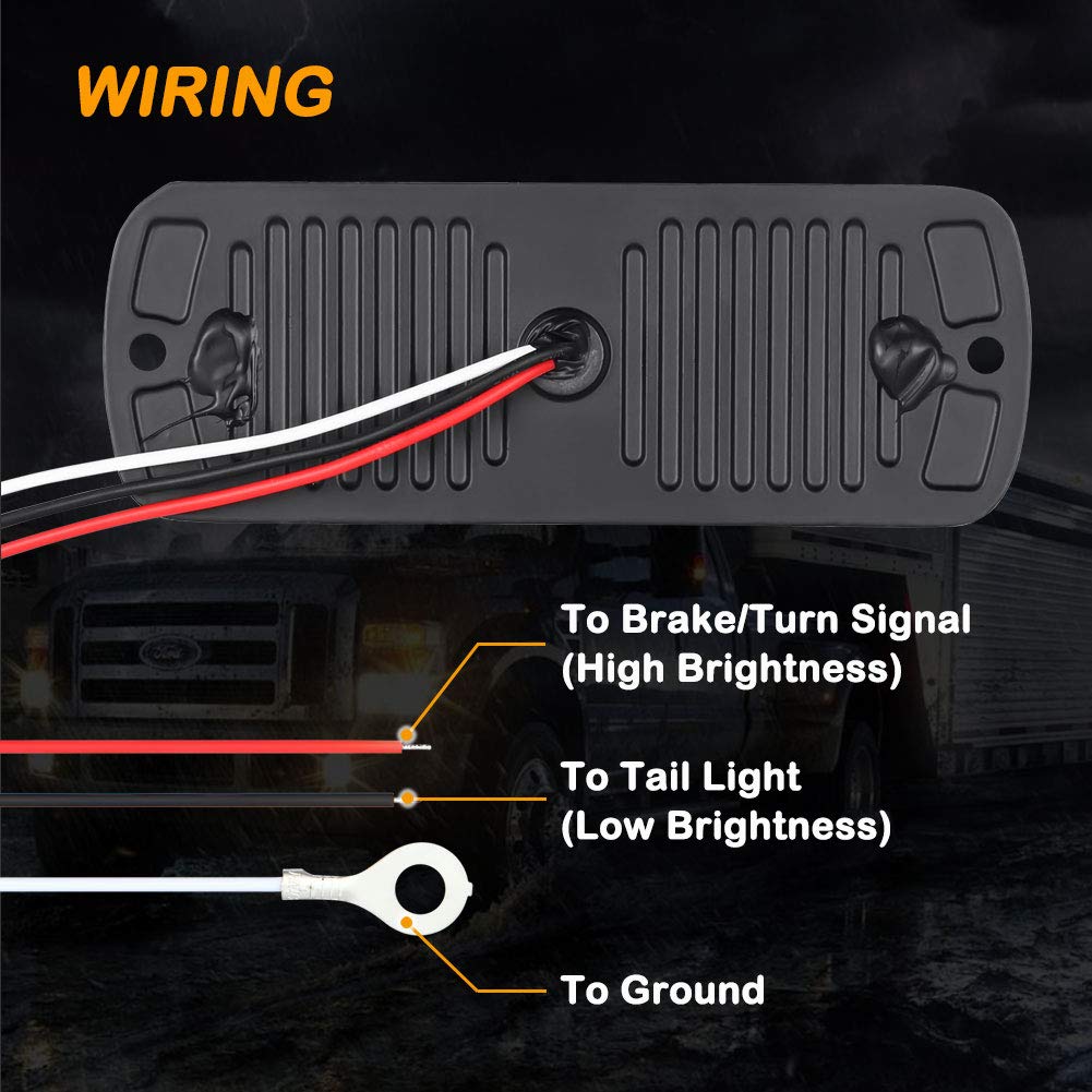 AT-HAIHAN Pack of 2 Aluminum Housing Red LED Trailer Stop Brake Turn Tail Lights, DOT Compliant Waterproof Surface Mount Lighting for Truck Tractor Jeep RV