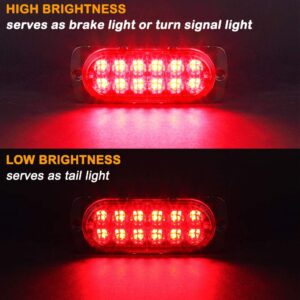 AT-HAIHAN Pack of 2 Aluminum Housing Red LED Trailer Stop Brake Turn Tail Lights, DOT Compliant Waterproof Surface Mount Lighting for Truck Tractor Jeep RV