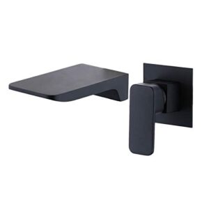 wall mounted bathroom sink faucet,newrain waterfall vessel faucet single handle 2 hole lavatory basin mixer tap,black