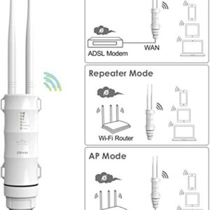 WAVLINK AC600 Outdoor WiFi Upgrade Version Extender,Weatherproof Internet Long Range Signal Booster,Wireless Dual Band 2.4+5G Repeater/Router/AP with POE,No WiFi Dead Zones for Outdoor WiFi Coverage