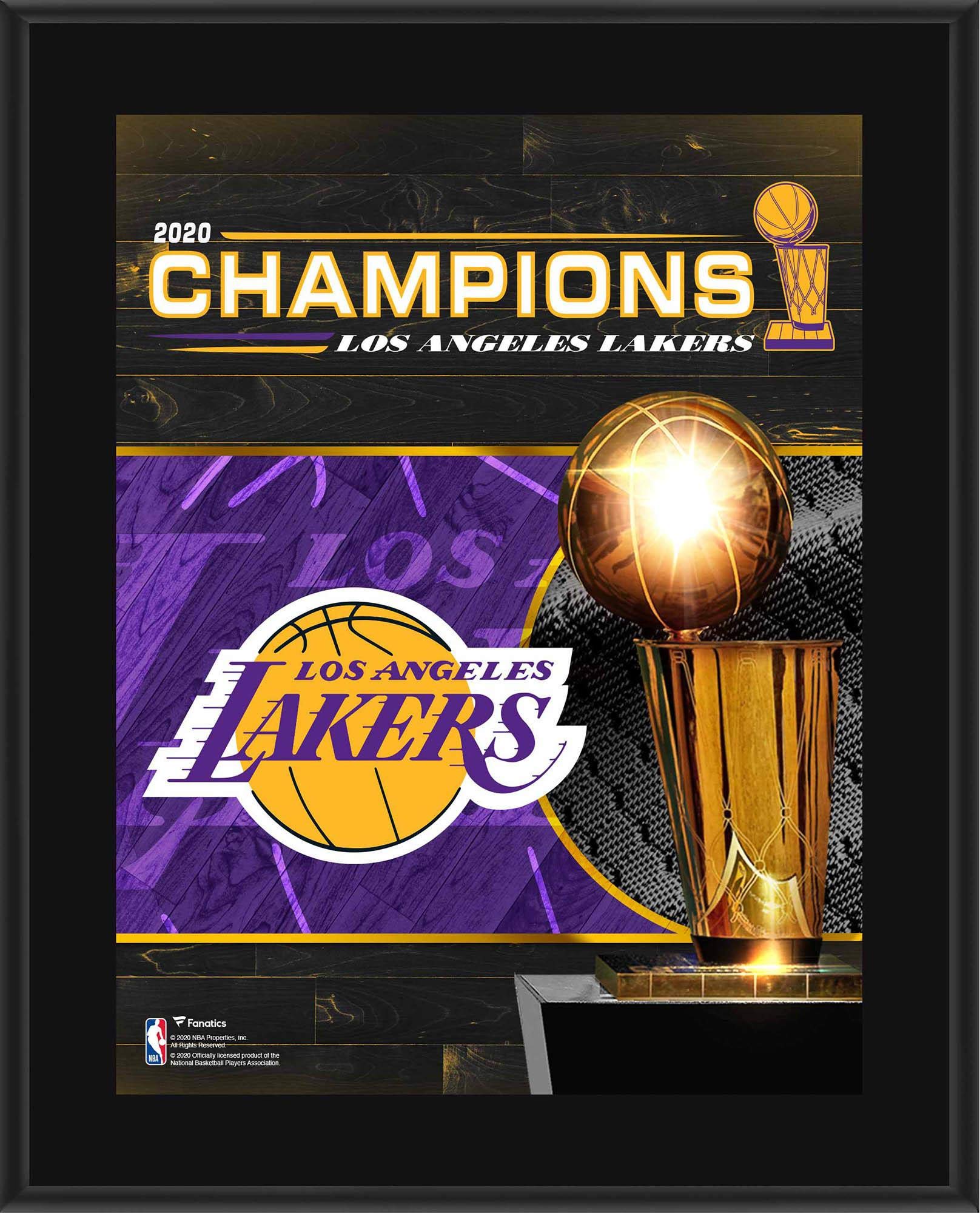 Los Angeles Lakers 10.5" x 13" 2020 NBA Finals Champions Sublimated Plaque - NBA Team Plaques and Collages