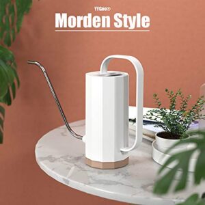 YYGoo Indoor Watering Can, Modern Style Watering Pot with Long Spout, Small Size for House Bonsai Plants Garden Flower, 40oz/1.2L (White)