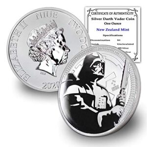 2020 1 oz silver star wars darth vader coin brilliant uncirculated with certificate of authenticity $2 bu