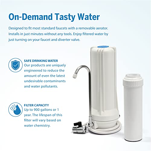 ProOne Coldstream Countertop Water Filter System, Includes Dedicated Faucet