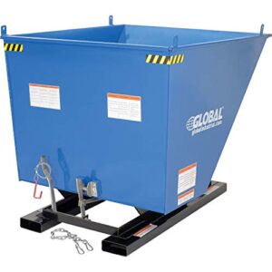 Global Industrial 1 Cu. Yd. Self-Dumping Forklift Hopper with Bump Release, 6000 Lb. Cap.