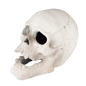 stanbroil fire pits 9" imitated human skull decoration for indoors outdoors campfire, fireplace, halloween party decor, 1 pack - patent pending white