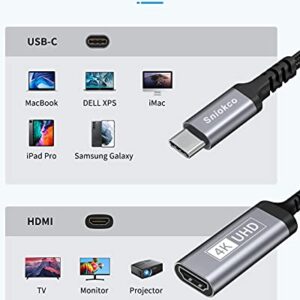 Sniokco USB C to HDMI Adapter, High Speed Portable Type C to HDMI Converter for Home Office, Aluminum, Compatible with i.Phone 15 Pro/Max, MacBook Pro/Air, Surface, i.Pad Pro/Air, XPS, G,alaxy S8-S23