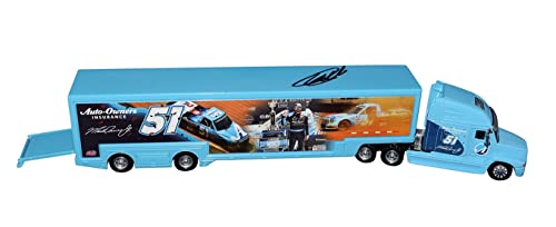 AUTOGRAPHED 2021 Martin Truex Jr. #51 Auto-Owners Racing BRISTOL DIRT RACE TRUCK WIN (Kyle Busch Motorsports) Rare Signed KBM Hauler Transporter Diecast with COA