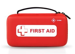 shbc small travel first aid kit (152 pieces) compact mini waterproof bag with survival medical items for car, home, travel, hiking, office, outdoors, boat, camping, workplace, and school.