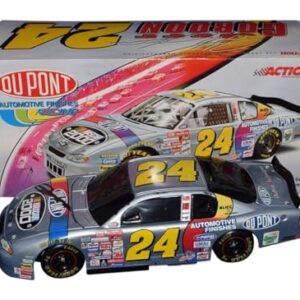 AUTOGRAPHED 2000 Jeff Gordon #24 DuPont Racing SILVER NASCAR 2000 Rare Black Window Bank Signed Action 1/24 Scale NASCAR Diecast Car with COA