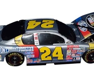 AUTOGRAPHED 2000 Jeff Gordon #24 DuPont Racing SILVER NASCAR 2000 Rare Black Window Bank Signed Action 1/24 Scale NASCAR Diecast Car with COA