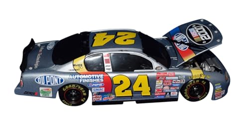 AUTOGRAPHED 2000 Jeff Gordon #24 DuPont Racing SILVER NASCAR 2000 Rare Black Window Bank Signed Action 1/24 Scale NASCAR Diecast Car with COA