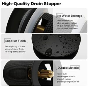 FerdY Pop-up Drain for Freestanding Bathtub, Matte Black Finish, cUPC Certification, Freestanding Bathtub Drain Stopper