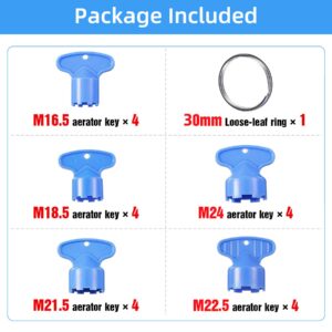 20 Pieces Cache Faucet Aerator Key, Aerator Wrench Cache Faucet Aerator Key with a Ring for Easy Storage Removal Wrench Tool for M16.5 M18.5 M21.5 M22.5 M24 Cache Aerators, 5 Set (Pack of 4)