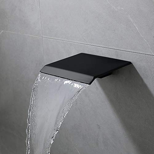 Bathtub Shower Faucet 7.1 Inch Tub Spout Matte Black Wall Mount Waterfall Tub Faucet