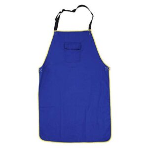 tear-resistant washable welders accessory comfortable fire resistant apron, blue durable flame retardant apron, for cutting welding