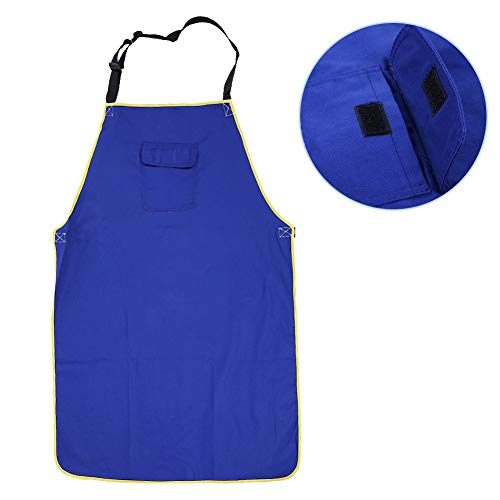 Tear-Resistant Washable Welders Accessory Comfortable Fire Resistant Apron, Blue Durable Flame Retardant Apron, for Cutting Welding