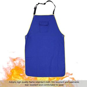 Tear-Resistant Washable Welders Accessory Comfortable Fire Resistant Apron, Blue Durable Flame Retardant Apron, for Cutting Welding